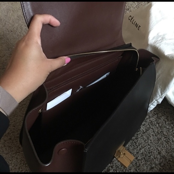 🚫SOLD🚫 Celine Small trapeze Strap Black Burgundy - Picture 7 of 8